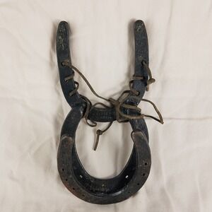 Horseshoe Wall Hook Rack Rustic Cast Iron Western Decor Leather Wrap Boot Jack